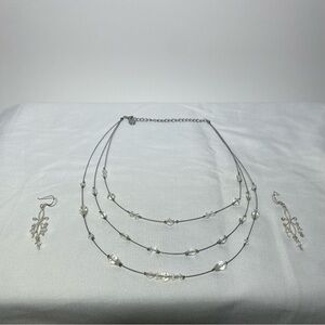 Icing Silver Necklace with Crystal Accents